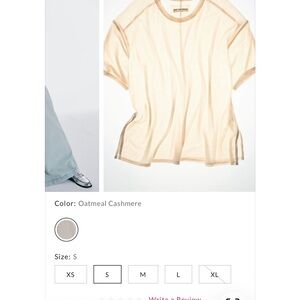 We The Free Cream Peppermint Top